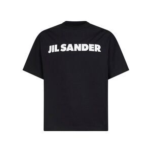 Jil Sander Men Black Lightweight Cotton Jersey Logo T-Shirt